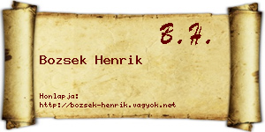 Bozsek Henrik névjegykártya